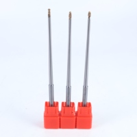 Fraise à queue conique à double denture en carbure monobloc revêtu, à col long et queue droite, outil CNC pour acier trempé et moules
