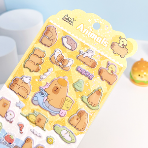 Nekoni Paillettes Animaux Autocollants <span class=keywords><strong>Sanglier</strong></span> Cochon Ours Kitty Chat pour Laser Puffy Autocollants - Product Image 5