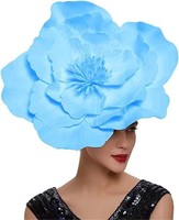 Serre-tête géant pour fête, motif floral exagéré, rose et rouge, style Jockey Club, durable, pour extérieur, coiffe irisée pour cheveux