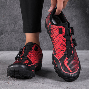 <span class=keywords><strong>Chaussures</strong></span> de VTT tout-terrain à texture serpent, avec double boucle rotative, pour le cyclisme sur gravier, avec emplacements pour clips - Product Image 1