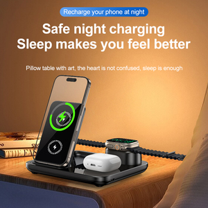 Regalos de negocios promocionales Auto Lifting Digital 3 en 1 <span class=keywords><strong>Cargador</strong></span> inalámbrico con luz nocturna <span class=keywords><strong>para</strong></span> iPhone <span class=keywords><strong>para</strong></span> Android Logotipo personalizado - Product Image 6