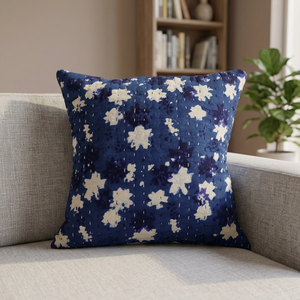 Funda de Cojín Floral con Estampado Artesanal, Funda de Almohada Cuadrada con Cierre Trasero, Decoración de Algodón para el Hogar y Hoteles - Product Image 3