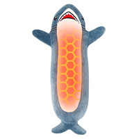 Peluche chauffante électrique super douce en forme de requin, avec réglage de la température à trois niveaux et minuterie, pour compresse chauffante de la taille et de l'abdomen