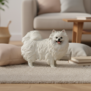 Ornamen Pomeranian Putih Berkaki Pendek yang Tersenyum, Cocok untuk Pecinta Anjing, Dapat Digunakan Sebagai Hadiah Dekorasi Rumah Pernikahan, Cetakan Resin - Product Image 4