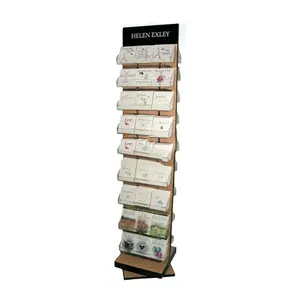 Custom Roterende Hout Groet Gift Card Display Stand, Gift Card Display Rack