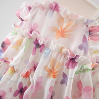 1750 nouveau Style coréen été robe à bretelles pour les filles col rond motif fleuri bébé fille fleur princesse jupe