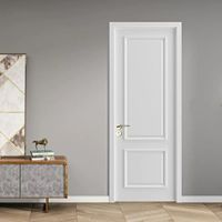 Porte en bois composite blanc simple, peinte, design moderne, pour intérieur, hôpital, salle de bain, chambre, résistante à l'eau