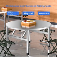 Klappbarer Edelstahltisch für Zuhause, Gastronomie, Outdoor-Grillen & Marktstände – Outdoor-Möbel im minimalistischen Design