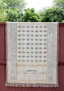 พรมทอมือพิมพ์ลายดอกไม้งานปัก100% วัสดุแฮนด์เมดสำหรับตกแต่งบ้านห้องนั่งเล่น - Product Image 6