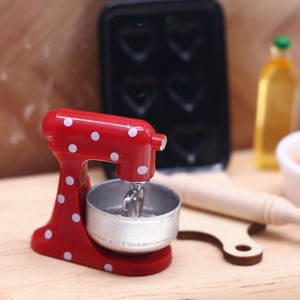 Nhà búp bê phong cách mới Giáng sinh phong cách màu đỏ mini Mixer thu nhỏ Nhà búp bê trộn nhà bếp tự làm đồ chơi nhựa thủ công phụ kiện búp bê - Product Image 2