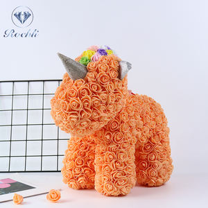 2024 gran oferta 25 Cm/40cm unicornio <span class=keywords><strong>rosa</strong></span> con caja de regalo, flor artificial, Navidad, San Valentín, boda, regalos, decoración - Product Image 4