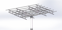 Kit Pelacak Panel Surya Dua Sumbu Jimi-Tech GPSST-D2 10kw DC 24V Tahan Angin 27m/s Semua Komponen Utama Linear Solar Tracker