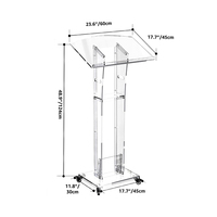 Support de podium en acrylique transparent moderne avec étagère de rangement chaires en verre Plexi pour églises conférence discours mariages