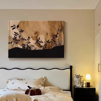 Art mural abstrait sur toile avec cadre en métal noir moderne pour la décoration du salon, de la salle à manger et de la chambre