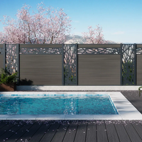 Panneau de clôture extérieur rétractable en bois composite Wpc Panneaux de jardin en plastique solide Planches de clôture, treillis et portails