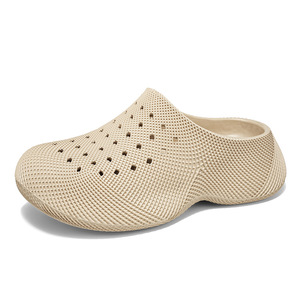 Beige EVA Closed Toe Indoor <b>Slippers</b> Breathable Summer <b>Clogs</b> Solid Pattern Anti-Slip Comfortable Footwear - Product Image 5