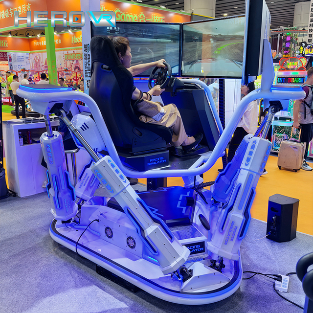 Popular 3 Screen 6 Dof Car Driving Simulator Professional Steering Wheel Gaming Machine