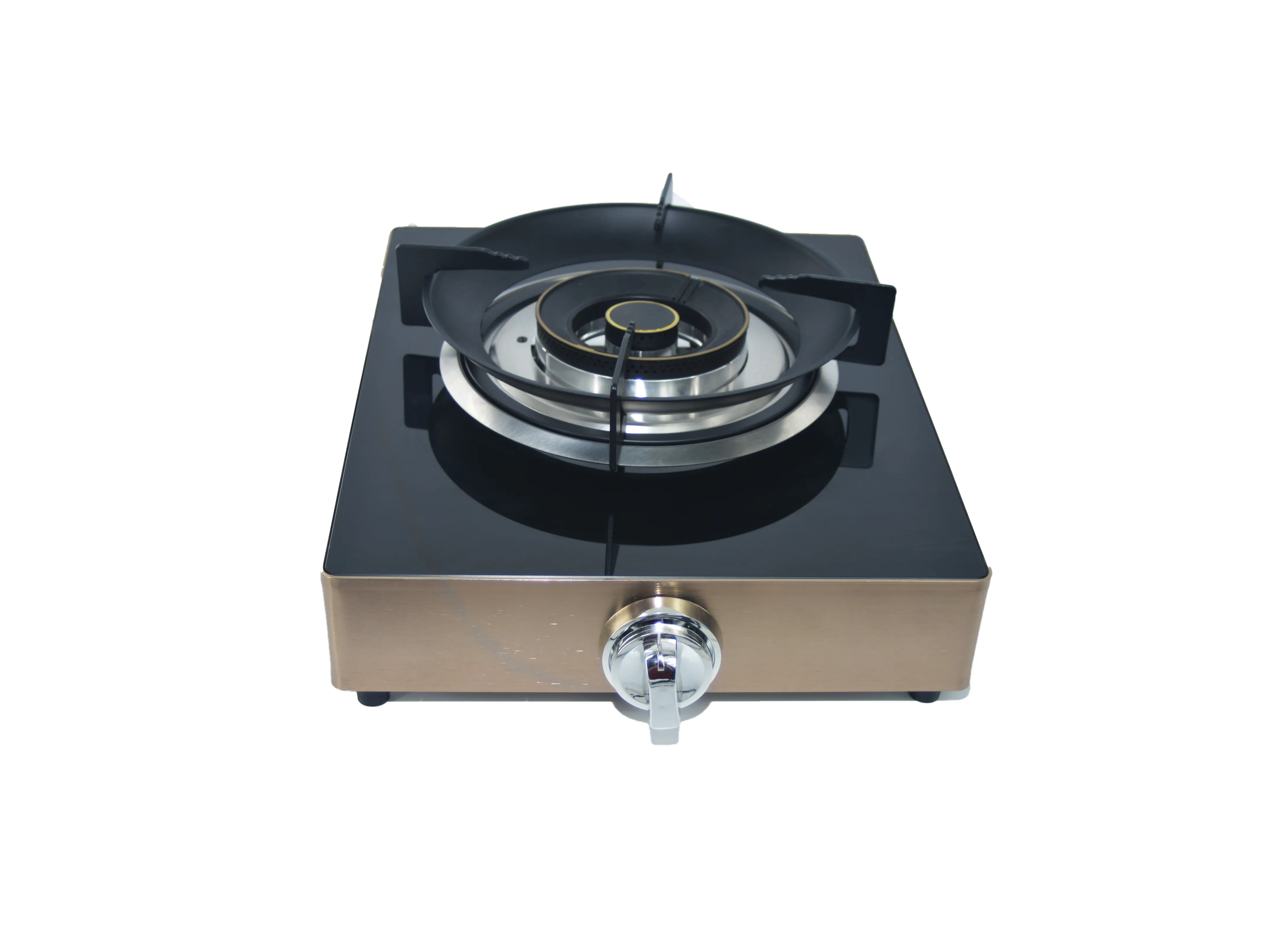 High-Powered Single Head Gas Stove Large Firepower China-Made with Natural Gas/LPG Glass Panel Cooktop for Outdoor Use