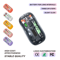 Souris sans fil 800 1200 1600 DPI réglable 3 niveaux 500mAh 3.7V Clic silencieux 70g Ultra légère Souris d'ordinateur Vente en gros OEM