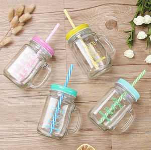 Drinken Glaswerk Glas Mason Cup Met Handvat Vierkante Ronde Vorm Jar Maatbekers Voor Koude Brouwsel Koffie - Product Image 4