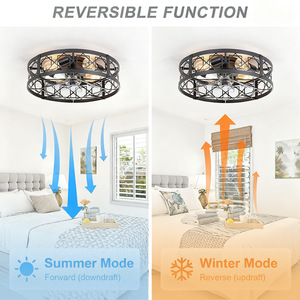 Minimalist <b>Ceiling</b> <b>Fan</b> Light Led Metal <b>Remote</b> <b>Control</b> 3 Blades Dc Motor 4 Speed For Living Room Kitchen Bedroom - Product Image 3