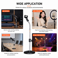 Support de microphone de bureau réglable IB-30A avec base ronde lourde pour conférences, scène et studio d'enregistrement