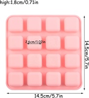Moule à glaçons en silicone écologique, durable, de qualité alimentaire, 16 cavités, petit format carré, pour chocolat, bonbons, biscuits, sucre, outil de pâtisserie
