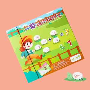Livre de puzzle de maths en feutre éducatif, jeux d'autocollants pour jeux d'apprentissage précoce, jouets pour enfants, bébés et enfants d'âge préscolaire, nouveauté - Product Image 2