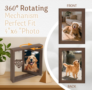 Cadre photo pour animaux de compagnie <span class=keywords><strong>en</strong></span> <span class=keywords><strong>bois</strong></span> moderne double face avec inscription DIY <span class=keywords><strong>en</strong></span> forme de cœur pour chien et chat - Product Image 4