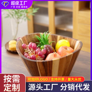 ชามสลัดไม้กระถินณรงค์, ชามซุปไม้เนื้อแข็งสำหรับร้านอาหาร/โรงแรม/บ้าน, ชามผลไม้ไม้, ชามอเนกประสงค์ - Product Image 4