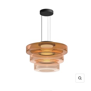 Lustre en verre Kruger, couleur chocolat, luminaire suspendu LED pour la décoration intérieure - Product Image 5