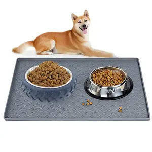 Presa di fabbrica lavabile portatile antiscivolo mangiatoia per animali domestici tappetino per l'alimentazione in Silicone di grandi dimensioni per cani e gatti
