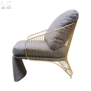 De metal de oro de acero inoxidable tela de salón Bergere de Colette lounge sillón - Product Image 4
