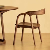 Chaise de salle à manger nordique en bois massif décontracté brun frêne bois bureau dossier Simple ménage Table à manger chaise pour Restaurant hôtel