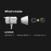 Nouvelle lampe LED Godox LITEMONS LE200D de couleur blanche, éclairage vidéo COB pour la photographie, les vidéos courtes, le cinéma et le streaming en direct