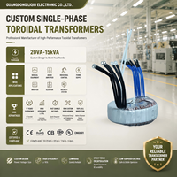 Transformateur toroïdal monophasé 220V 110V 24V CA à sortie enroulée en cuivre pour alimentation stéréo, faible bruit, haute efficacité