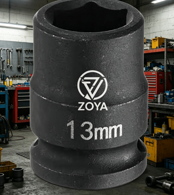 Deep Impact 6-Point Socket 3/8" X 13mm Metric Square Drive 30mm (1.18") Long CR-MO Steel Industrial Grade Flip Socket for Home