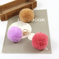 Vente en gros de porte-clés boule de poils nouveau bon marché pendentif sac cadeau pendentif en peluche faux lapin porte-clés pompons