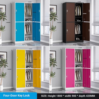 Armoire de rangement en acier à 6 portes, trois couleurs, avec serrure commerciale pour bureau, casier métallique moderne