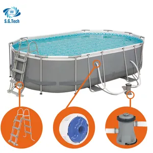 56618 Einfache Einrichtung Aufblasbarer Kunststoff-Stahlrahmen-Pool Oberirdischer Pool
