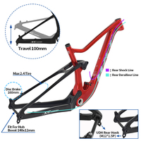 Set Rangka Sepeda Gunung BXT XC-097 Full Suspension Carbon XC MTB 29er Off-Road Cycles BSA Boost 148mm UDH
