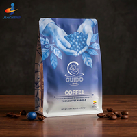 Bolsa de Fondo Plano Mate Personalizada con Impresión, Reutilizable, de 250g, 340g, 12oz, 500g, para Empaque de Granos de Café, con Válvula y Cierre
