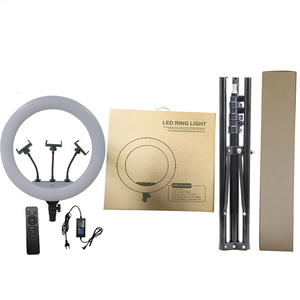 Luce ad Anello LED per Streaming Live su YouTube, Illuminazione per <span class=keywords><strong>Fotografia</strong></span> con Supporto Treppiede, Luce ad Anello da 18 Pollici - Product Image 4