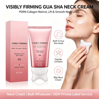 Crème raffermissante pour le cou Gua Sha, PDRN, collagène, rétinol, réduit les rides du cou, resserre la peau relâchée, anti-âge, lotion pour le cou, vente en gros