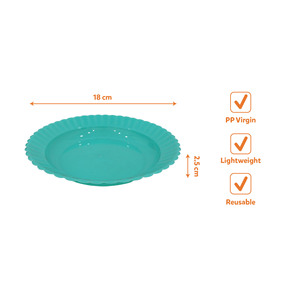 Eco Friendly PP <b>Plastic</b> Reusable Plate Dish Scalloped Edge Food Grade Virgin Material BPA Free Durable Modern Design Party Multi - Product Image 1