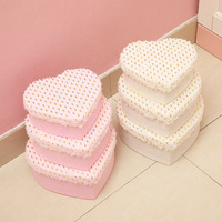 Evergreenwrap Lot de 3 boîtes cadeaux à pois et cœurs, nouveau style, emballage en forme de cœur pour fêtes d'anniversaire et cadeaux de mariage