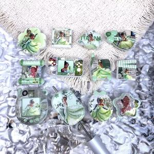Breloque de téléphone et pendentif de sac en acrylique perlé, perforée, imprimée double face, en forme de princesse, série thématique, DIY - Product Image 4