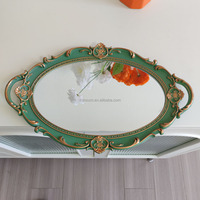 Plateau miroir vintage style Ins, décoration de salon, ornement, aromathérapie, présentoir à bijoux, plateau de rangement miroir