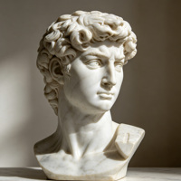 Buste de David en marbre naturel sculpté à la main, sculpture classique de la Renaissance pour la décoration de la maison et des galeries