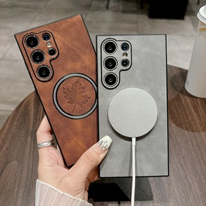 Fundas Magnéticas <span class=keywords><strong>de</strong></span> Lujo para Teléfono Móvil con Diseño Retro <span class=keywords><strong>de</strong></span> Hoja <span class=keywords><strong>de</strong></span> Arce en Cuero para <span class=keywords><strong>Samsung</strong></span> S26 S25 S24 S23 S22 S21 Ultra Plus FE <span class=keywords><strong>Note</strong></span> 20 - Product Image 2